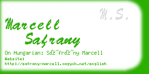 marcell safrany business card